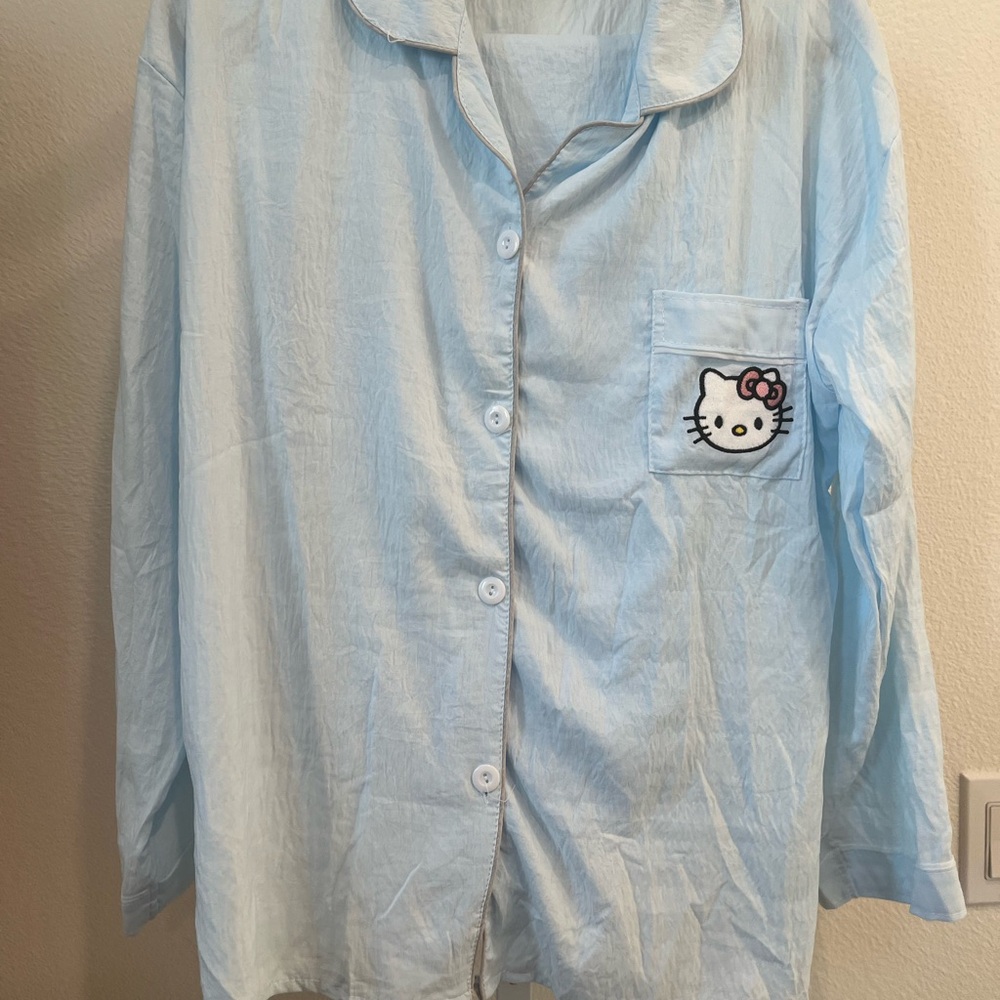 Light Blue Hello Kitty Pajama Top